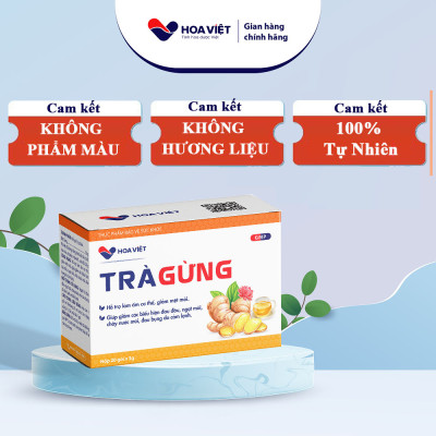 Trà gừng Hoa Việt làm ấm cơ thể giảm chướng bụng khó tiêu đau bụng do lạnh giải cảm hiệu quả