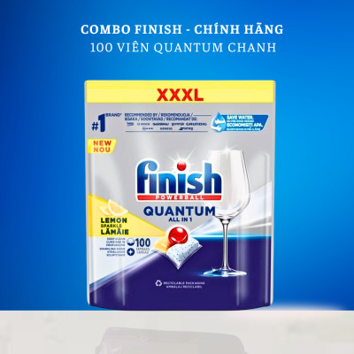 Combo 2 túi viên rửa bát Finish Quantum Max 100 viên (100*2=200 viên)