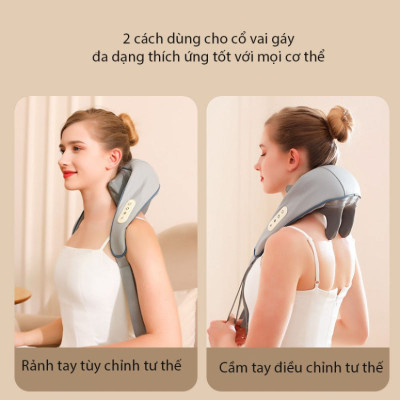 Máy Massage Cổ Vai Gáy, Máy Massage Mô Phỏng Như Các Đầu Ngón Tay, Máy Massage Thế Hệ Mới 6D Bản Pro - Hàng Nhập Khẩu