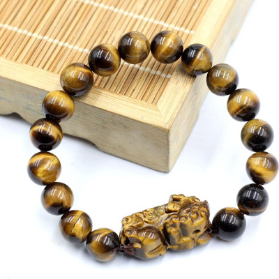 Vòng Tay Phong Thủy Tỳ Hưu Đá Mắt Hổ 10MM