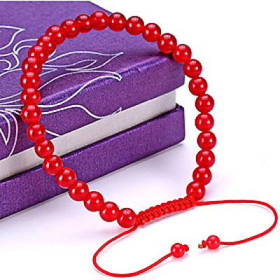 Vòng tay phong thủy đá thạch anh đỏ thiên nhiên cho Nam Nữ công sở làm trang sức