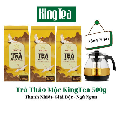 Trà Thảo Mộc KingTea 500g Hỗ Trợ Đau Dạ Dày, Ổn Định Huyết Áp, Hạ Men Gan , Mỡ Máu Và Ngăn Ngừa Ung Thư Giúp Ngủ Ngon