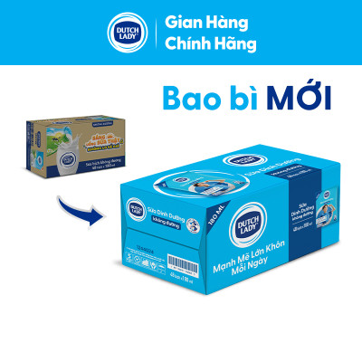 Thùng 48 Bịch Sữa Tiệt Trùng Dutch Lady Cô Gái Hà Lan Không Đường 180ml