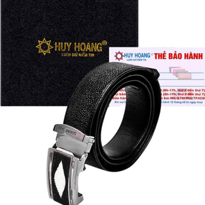 Thắt Lưng Nam Da Cá Đuối Bản Lớn Huy Hoàng HT4502 - Đen