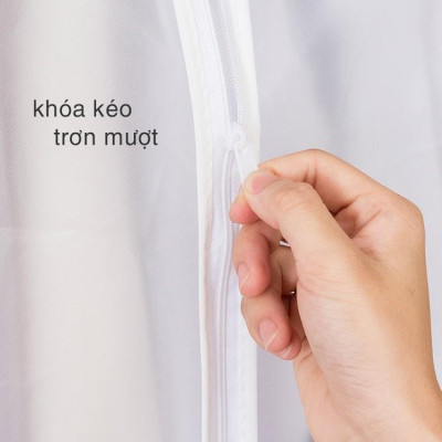 Túi bọc quần áo treo tủ đồ, túi trùm quần áo chống bụi chống thấm 60x80cm