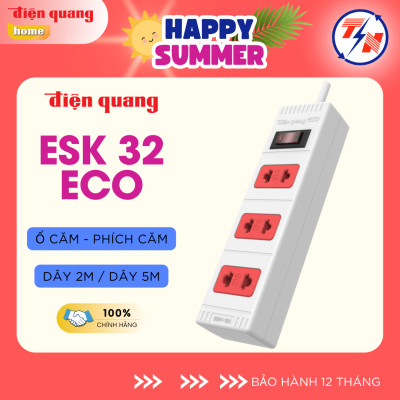 Ổ cắm Điện Quang ECO ĐQ ESK 32 ECO (3 lỗ 2 chấu)