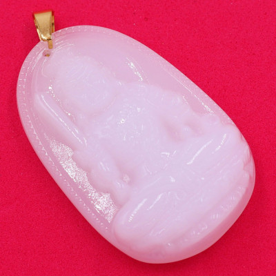 [Tuổi Dậu] Mặt Dây Chuyền Phật Bất Động Minh Vương Đá Thạch Anh Trắng Size Nhỏ 3.6cm & Size Lớn 5cm- Tặng Kèm Móc Inox - Phong Thủy 868 - May Mắn - Bình An