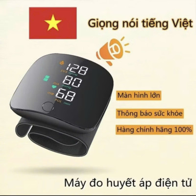 Đo Huyet Ap Cổ Tay Chính Xác Thông Minh, Giọng Nói Tiếng Việt, Bản Sạc Pin ,  Màn Hình LED