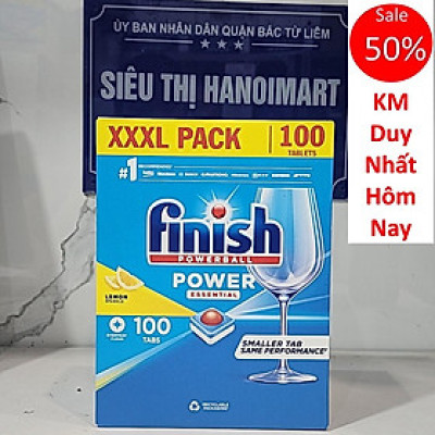 Hộp 100 viên rửa chén Finish Classic Dishwasher Tablets Lemon QT025446 - hương chanh
