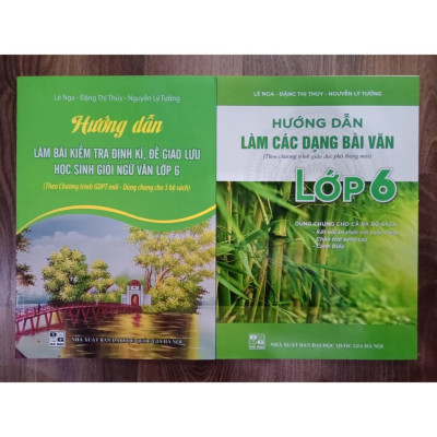 Sách - Combo 2 cuốn Hướng dẫn làm bài kiểm tra định kì + Hướng dẫn làm các dạng bài văn lớp 6