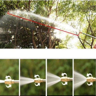  Bộ dây vòi xịt nước rửa xe, tưới cây . tăng áp 3 lần, loại 15m 206701-2 đầu đồng,cút,nối vàng+ tặng đai