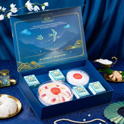 [CHÍNH HÃNG] Yến Sào Hoàng Kim - Hộp Quà Biếu Sức Khỏe Phúc An Khang (50g Tổ Yến & 4 Hũ Yến Chưng Ăn Kiêng) Tốt Cho Người Phục Hồi Sức Khỏe