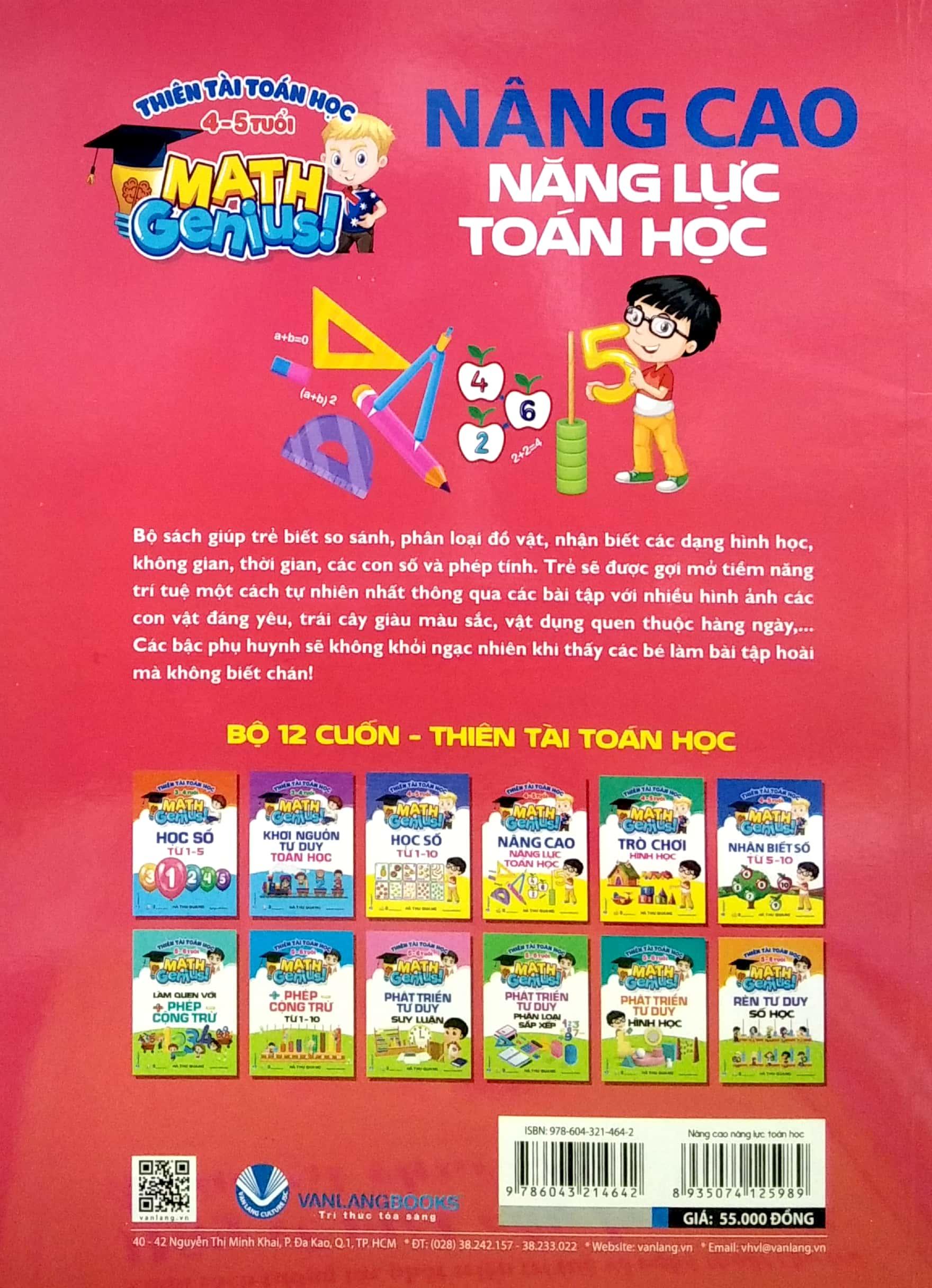 Thiên Tài Toán Học ( 4-5 Tuổi) - Nâng Cao Năng Lực Toán Học