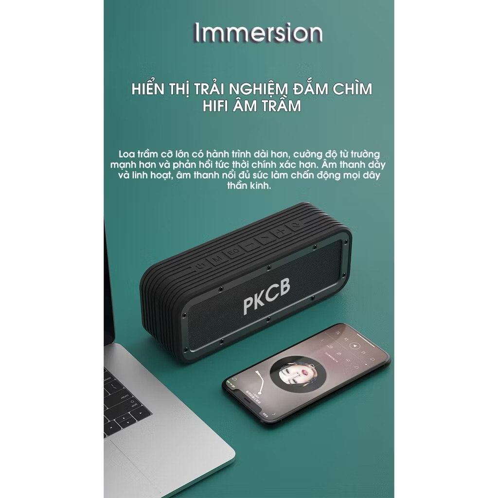 Loa Bluetooth speaker Loa di động chip DPS khuyếch đại âm thanh công suất lớn 50W Kết nối TWS lên 100W Hàng Chính Hãng