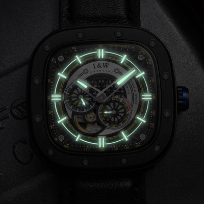 Đồng hồ nam chính hãng IW CARNIVAL IW666G-1 Kính sapphire ,chống xước,Chống nước ,Bảo hành 24 tháng,Máy cơ (Automatic),Dây da cao cấp,thiết kế lộ cơ thể thao