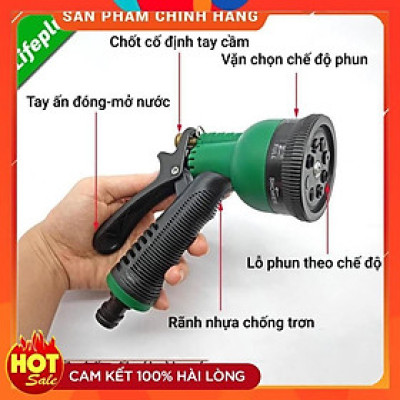 Vòi xịt nước tưới cây rửa xe 8 chế độ 206815