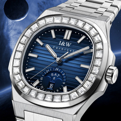 Đồng hồ nam chính hãng IW CARNIVAL IW735G-1 Kính sapphire ,chống xước ,Chống nước 50m ,Bảo hành 24 tháng,Máy cơ (Automatic),dây kim loại thép 316L không gỉ, thiết kế đơn giản dễ đeo
