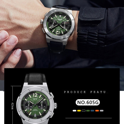 Đồng Hồ Nam I&W Carnival 605G2 Chính Hãng Full Box Chống Nước Kính Chống Xước Dây Da Cao Cấp BH24T (Máy Pin-Quartz)