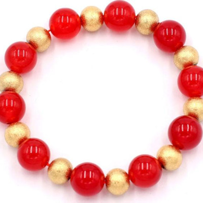 Chuỗi đeo tay - đá thạch anh đỏ 10 ly VTAOHVT1 - hợp mệnh Hỏa, mệnh Thổ