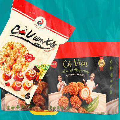 Cá Viên Nhân Xốt Mayonnaise Gói 500gr 24 Viên / 35 Viên - Thương Hiệu Đen Đỏ