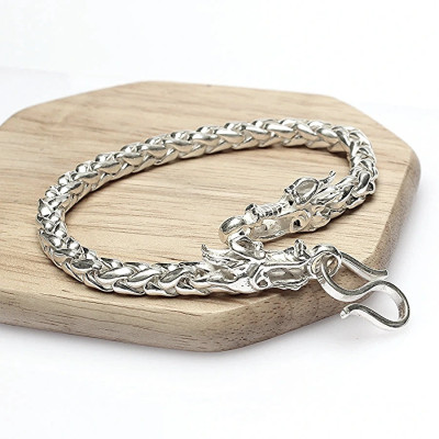 Lắc Tay Nam Bằng Bạc Ta LTN013 Đầu Rồng