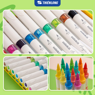 Acrylic Markers Bút sơn/ Bút lông 12/24/36 màu ThiênLong Colokit - Màu sắc tươi sáng, Mượt tay đều màu