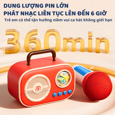 Loa karaoke mini bluetooth kèm mic cho bé Mideer versatile singalone microphone - Hàng chính hãng