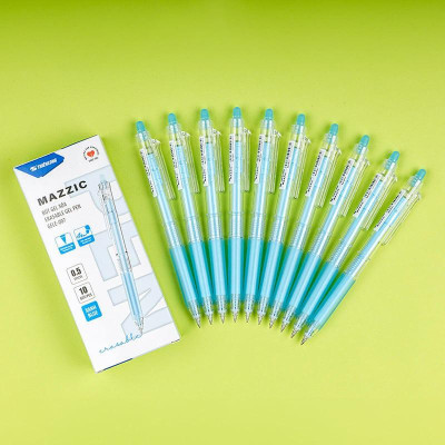 Hộp 10 Bút Gel Xóa Được 0.5 mm - Mazzic Thiên Long GELE-007 - Mực Xanh