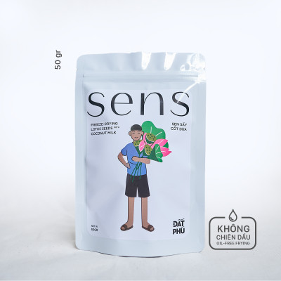 SENS - Sen sấy thăng hoa Đất Phú Farm, vị Nước cốt dừa 50gr