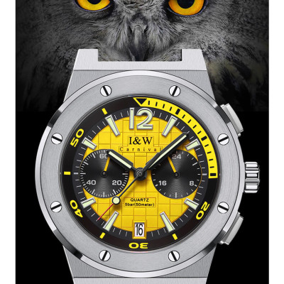 Đồng hồ nam chính hãng IW CARNIVAL IW605G-3 Kính sapphire ,chống xước ,Chống nước 30m ,Bảo hành 24 tháng,Máy điện tử(Pin),dây da cao cấp, thiết kế đơn giản dễ đeo
