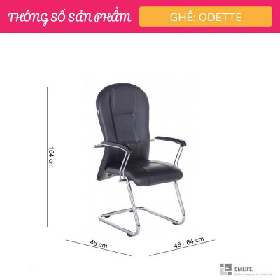 Ghế phòng họp chân quỳ inox bọc da SMLIFE Odette