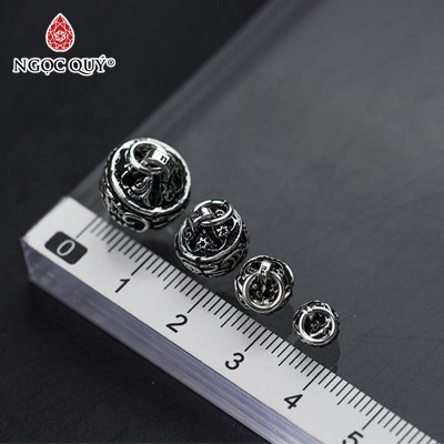 Combo 2 cái charm bạc hình chuông tròn mặt treo - Ngọc Quý Gemstones