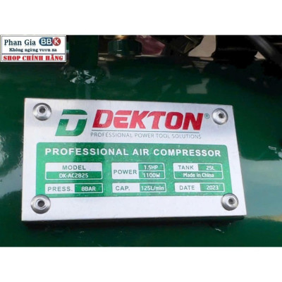 Máy Nén Khí Dekton 25 Lít DK-AC2825 1.5HP/1100W/ không Dầu / Bình 25L - Lưu Lượng 125L/Phút