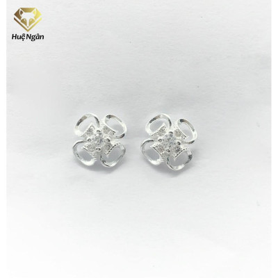 Bông tai bạc Ý 925 Huệ Ngân - Cỏ bốn lá may mắn RYE140776