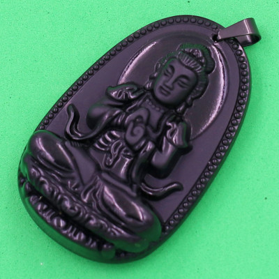 Mặt Phật Đại Nhật Như Lai thạch anh đen 3.6cm - phật bản mệnh tuổi Mùi, Thân - Mặt size nhỏ