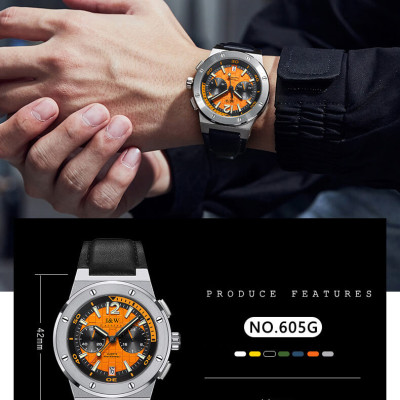Đồng hồ nam chính hãng IW CARNIVAL IW605G-2 Kính sapphire ,chống xước ,Chống nước 30m ,Bảo hành 24 tháng,Máy điện tử(Pin),dây da cao cấp, thiết kế đơn giản dễ đeo