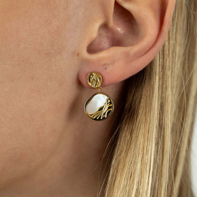 Bông Tai Ngọc Trai FW Thiết Kế UK Style (Mother of Pearl Sea) - MOOON Jewelry