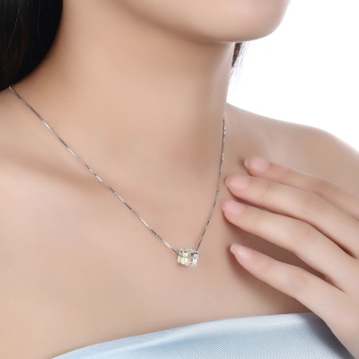 Dây Chuyền Nữ Bạc Khối Lập Phương Pha Lê BẠC HIỂU MINH DMD332