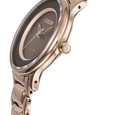 Đồng Hồ Nữ Citizen Dây Thép Không Gỉ EM0382-51W - Mặt Nâu (Sapphire)