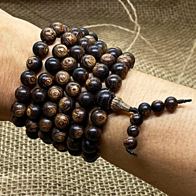 Vòng Tay Trầm Hương 108 Hạt Sánh Chìm Tự Nhiên 