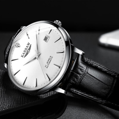 Đồng hồ nam chính hãng KASSAW K865-2 Kính sapphire ,chống xước ,Chống nước 50m ,Bảo hành 24 tháng,Máy cơ (Automatic),dây da cao cấp, thiết kế đơn giản dễ đeo