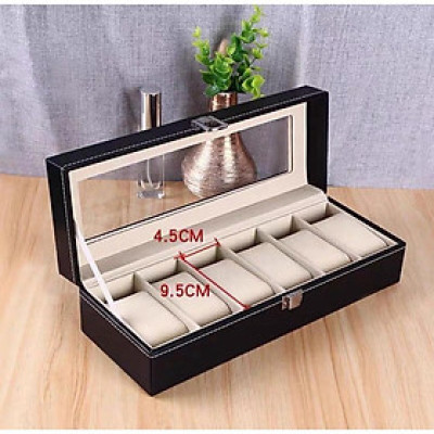 Hộp đựng đồng hồ vỏ da cao cấp có khoá thiết kế tinh tế nhỏ gọn