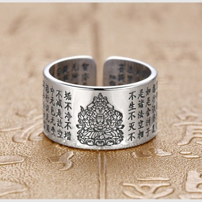 Nhẫn Nam Bạc Thái Phật Bản Mệnh Thiên Thủ Thiên Nhãn Tuổi Tý BẠC HIỂU MINH NA543-T