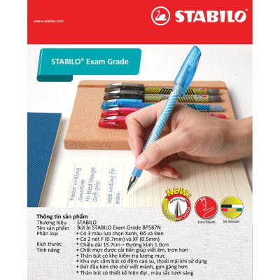 Bút bi STABILO Exam Grade Fine 0.7mm (BP587NF) - ĐỎ