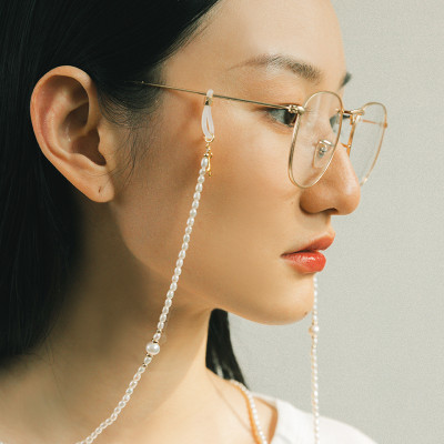 Dây hạt trai đeo kính chuỗi hạt vàng phong cách retro cổ điển Pháp trang sức thiết kế handmade