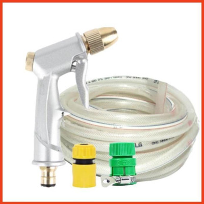 Rửa xe tưới cây Bộ dây và vòi xịt tăng áp lực nước 300% loại 25m cút nhựa,nối nhựa 206701