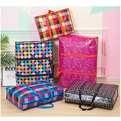 Túi Bạt Chống Thấm Đựng Chăn, Quần Áo, đi du lịch Đa Năng Có Khóa Kéo Tiện Lợi - Giao Hoa Văn Ngẫu Nhiên