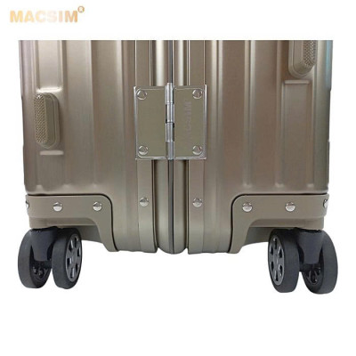 Vali hợp kim nhôm nguyên khối MS1104 nhãn hiệu Macsim cao cấp màu ti-gold , màu đen  cỡ 26 inches