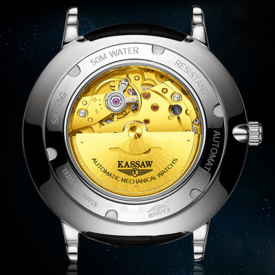 Đồng hồ nam chính hãng KASSAW K865-2 Kính sapphire ,chống xước ,Chống nước 50m ,Bảo hành 24 tháng,Máy cơ (Automatic),dây da cao cấp, thiết kế đơn giản dễ đeo