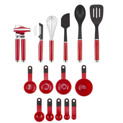 Sét dụng cụ nhà bếp 15 món KitchenAid đỏ hàng chính hãng